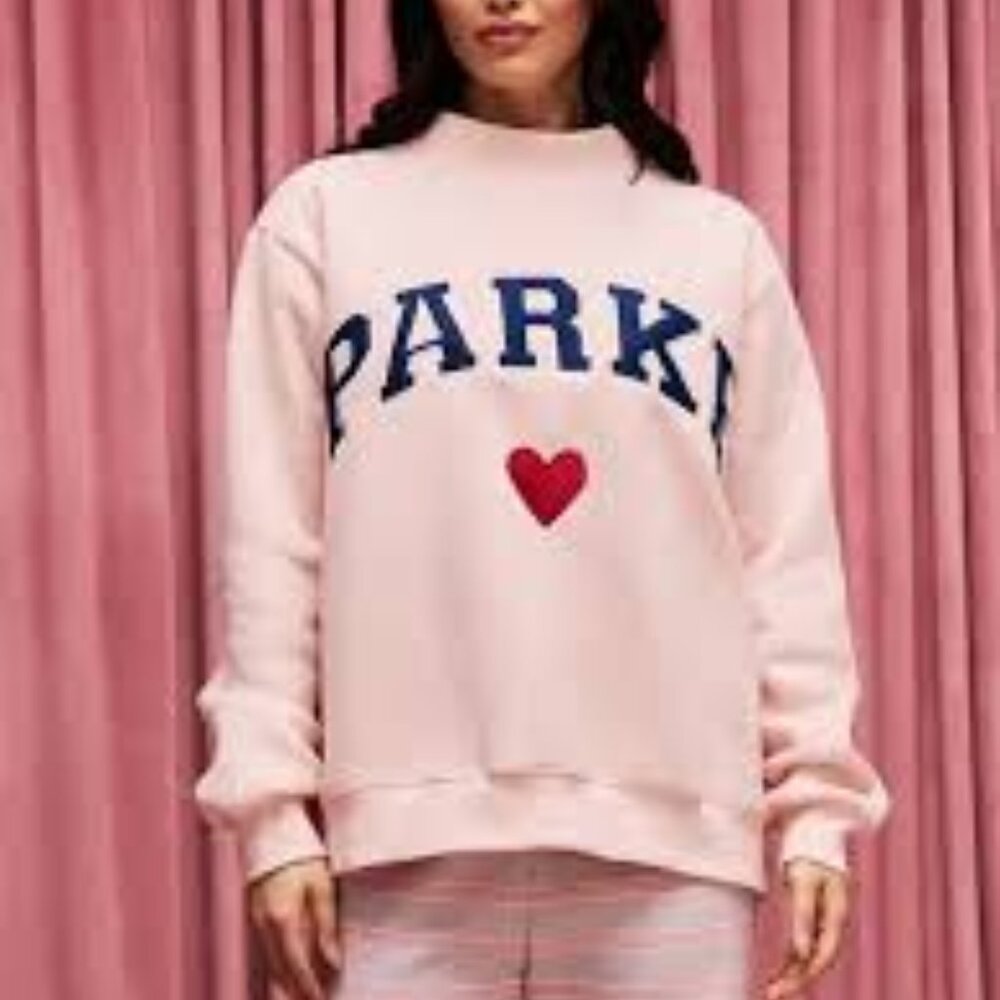 NWT, Parke Heart Varsity Mockneck Fleece, S/M, Pink